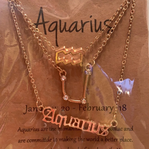 New Aquarius Zodiac Sign & Constellation Necklace - Picture 3 of 5